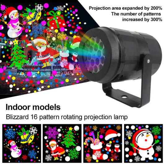 Christmas Party Lights Snowflake Projector, Light Led Stage Light Rotating Xmas Pattern Outdoor Holiday Lighting Garden Christmas Decor